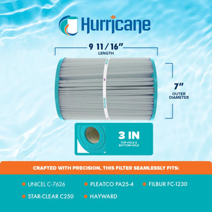 Hurricane HF7626-01 Replacement Spa Filter Cartridge for PA25-4 & Unicel C-7626
