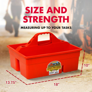 Little Giant DuraTote Plastic Box Organizer w/2 Compartments & Grip Handle, Red - TRAPSKI