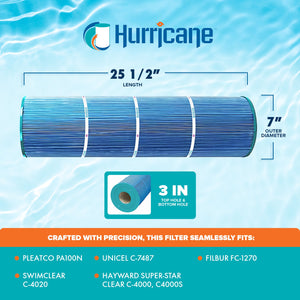Hurricane 4 Pack HF7487-04M Elite Aseptic Pool Filter Cartridge Replacement