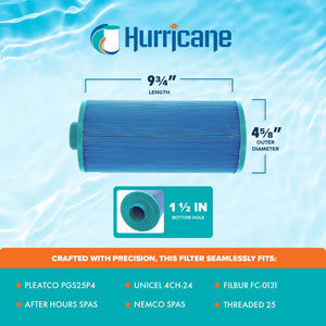 Hurricane HF4H24 Elite Aseptic Spa Filter Cartridge for PGS25P4 & Unicel 4CH-24