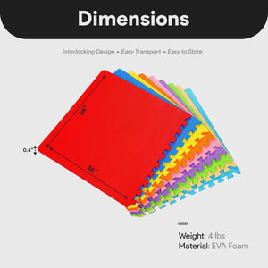 BalanceFrom 9 Color Thick Interlocking Puzzle Foam Exercise Play Mats, 36 Sq Ft