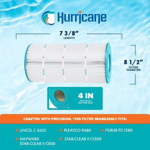 Hurricane HF8600-01 Replacement Spa Filter Cartridge for PRB25 and Unicel C-4326