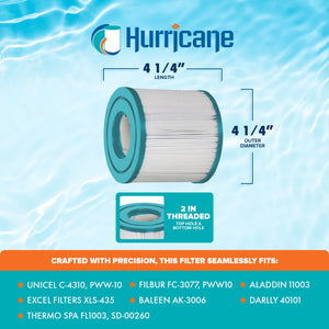 Hurricane 2 Pack HF4310-02 Advanced Pool and Spa Filter Cartridge Replacement