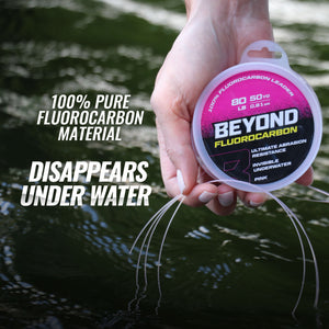 Beyond Fluorocarbon Leader Material 50YD - Pink Or Clear - TRAPSKI