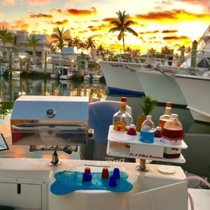 Docktail Boat Table Caddy with Adjustable Rod Holder Mount - TRAPSKI