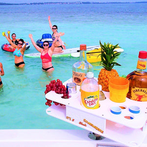 Docktail Boat Table Caddy with Adjustable Rod Holder Mount