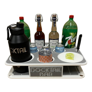 Docktail Boat Table Caddy with Adjustable Rod Holder Mount