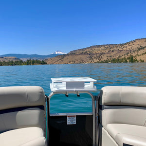 Docktail Boat Table Caddy with Pontoon Boat Rail Mount