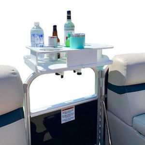 Docktail Boat Table Caddy with Pontoon Rail Mount