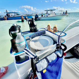 Docktail Butler Boat Table with Adjustable Rod Holder Mount - TRAPSKI