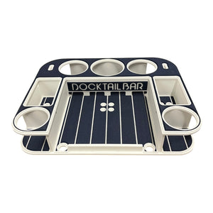 Docktail Butler Boat Table with Adjustable Rod Holder Mount