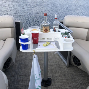 Docktail Butler Boat Table with Pedestal Table Attachment Options