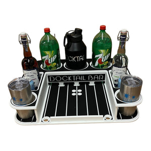 Docktail Butler Boat Table with Pedestal Table Attachment Options