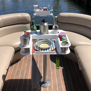 Docktail Butler Boat Table with Pedestal Table Attachment Options