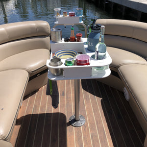 Docktail Butler Boat Table with Pedestal Table Attachment Options