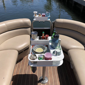 Docktail Butler Boat Table with Pedestal Table Attachment Options