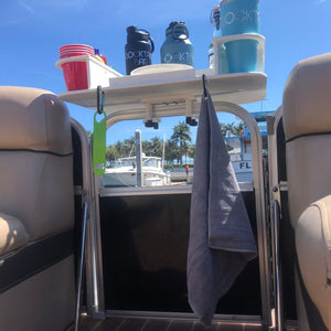 Docktail Butler Boat Table with Pontoon Boat Rail Mount