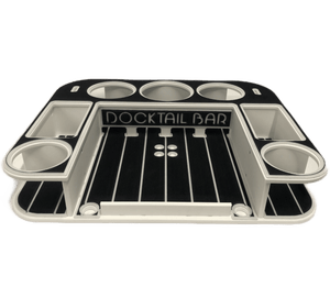 Docktail Butler Boat Table with Pontoon Boat Rail Mount