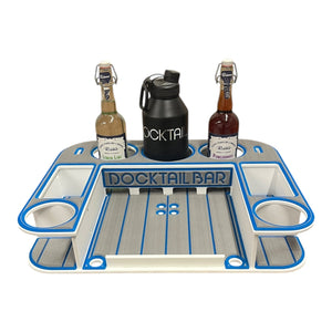 Docktail Butler Boat Table with Adjustable Rod Holder Mount - TRAPSKI