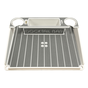 Docktail Utility Boat Table Accessory with Adjustable Rod Holder Mount