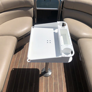 Docktail Utility Boat Table with Pedestal Table Attachment Options