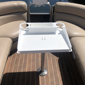 Docktail Utility Boat Table with Pedestal Table Attachment Options