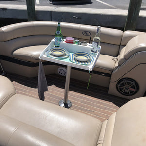 Docktail Utility Pedestal Boat Table