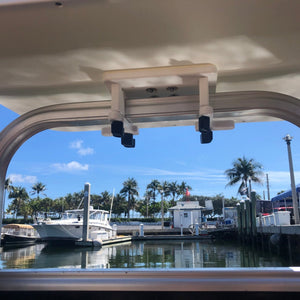 Docktail Utility Boat Table with Pontoon Boat Rail Mount