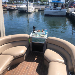 Docktail Utility Table with Pontoon Rail Mount