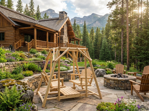 Double Benches Swing for Patio