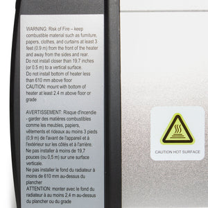 Dr. Infrared DR-238 1500W Infrared Indoor Outdoor Wall or Ceiling Heater, Silver