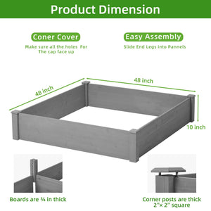 Outdoor Raised Garden Bed Planter with Tool-Free Assembly - Dark Gray