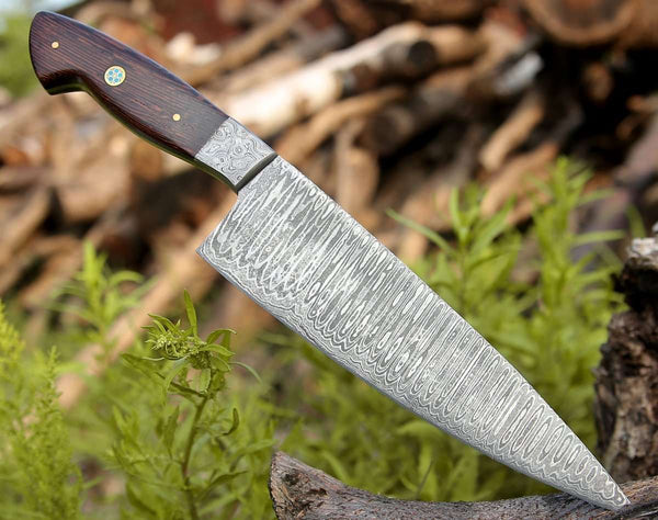 Duece Custom Chef Knife with Exotic Wenge Wood Handle