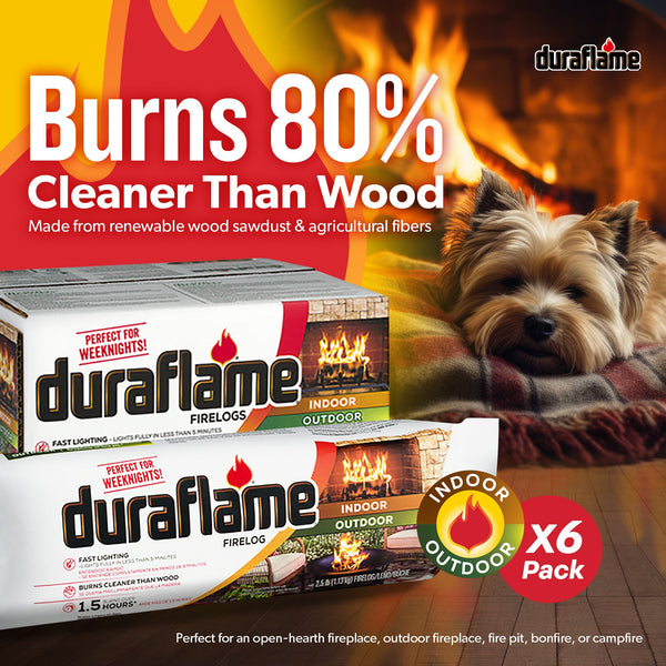 Duraflame 2.5 lbs Indoor Outdoor Fireplace Pit Firelog 3 Hr Burn Time (12 Pack)