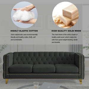 Modern Sofa With Button Tufting, Upholstered Couch For Living Room