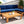 TOPMAX Outdoor 5-Piece Wood Sectional Patio Sofa Set with Blue Cushions
