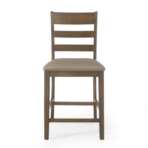 Farmhouse Upholstered Wood Counter Stools