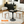 Black Round Dining Table with MDF Top and Matte Iron Base