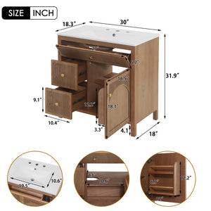 30 Inch Freestanding Farmhouse Bathroom Vanity