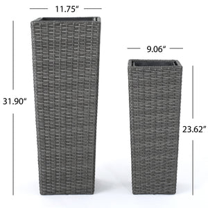 Rattan Flower Pot Set
