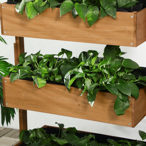 Outsunny Vertical Garden Planter - Wooden 4 Tier Planter Box