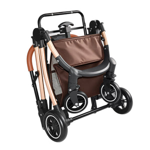 Pet Stroller for Dogs and Cats, 2-in-1 Detachable Foldable With Sun Canopy