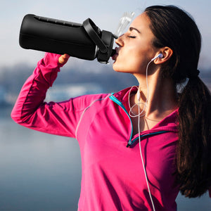 34Oz Glass Water Bottle Sports Water Bottle Motivational Water Bottle Water Intake Tracker Bottle with Straw Time Marker Silicone Sleeve Handle for Gy