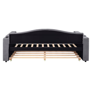 Upholstered Daybed With Storage Armrests, Trundle And Latest Integrated tooth Audio System