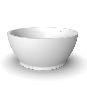 52.7 Inch Round Freestanding Solid Surface Soaking Bathtub