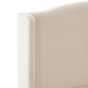 King Size Bed Frame with Upholstered Teddy Velvet Headboard
