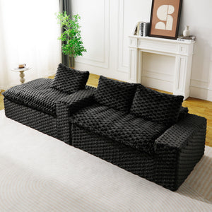 Modular Sofa, Convertible Twin Seat With Chaise Lounge