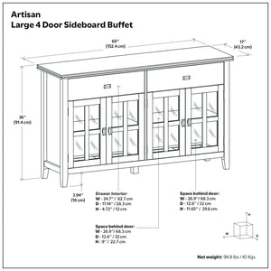 Artisan - 4 Door Sideboard Buffet