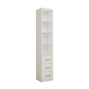 Tall Storage Cabinet With 3 Drawers For Bedroom - White