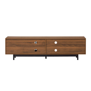 78" TV Stand For TVs Up To 85" Entertainment Center With Deep Drawers & Cable Management, Soft Closing Hinges - Walnut